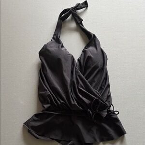 Black Halter swimsuit Wrap Top
